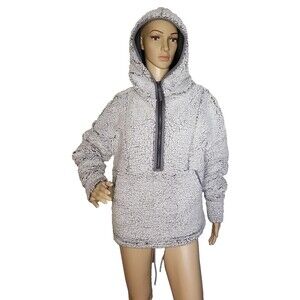 Prana Women's Size S Permafrost Half Zip Sherpa Hoodie Jacket Lined Gray